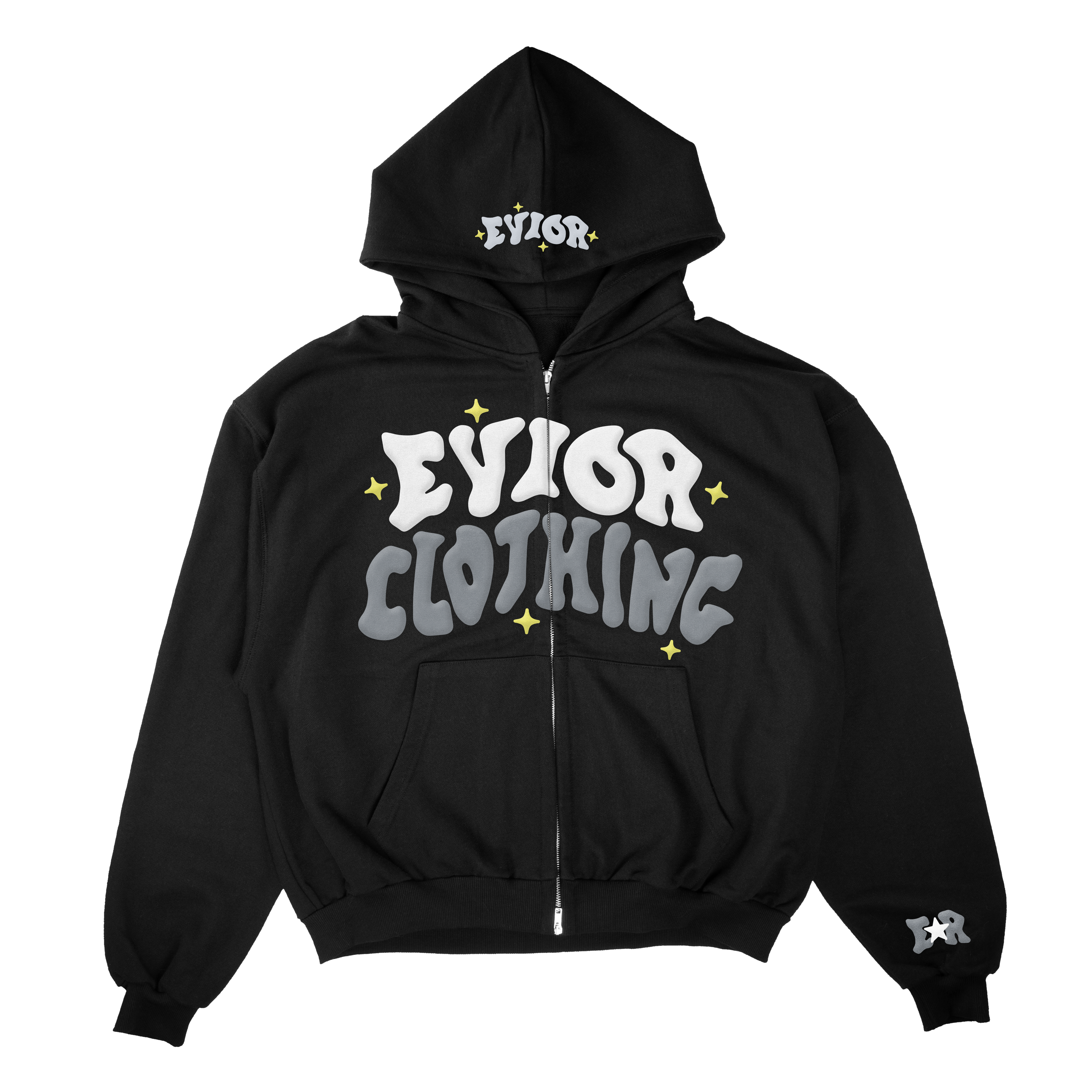 Black Puffer Zip-Up Hoodie: Stay Cozy in Sleek Style