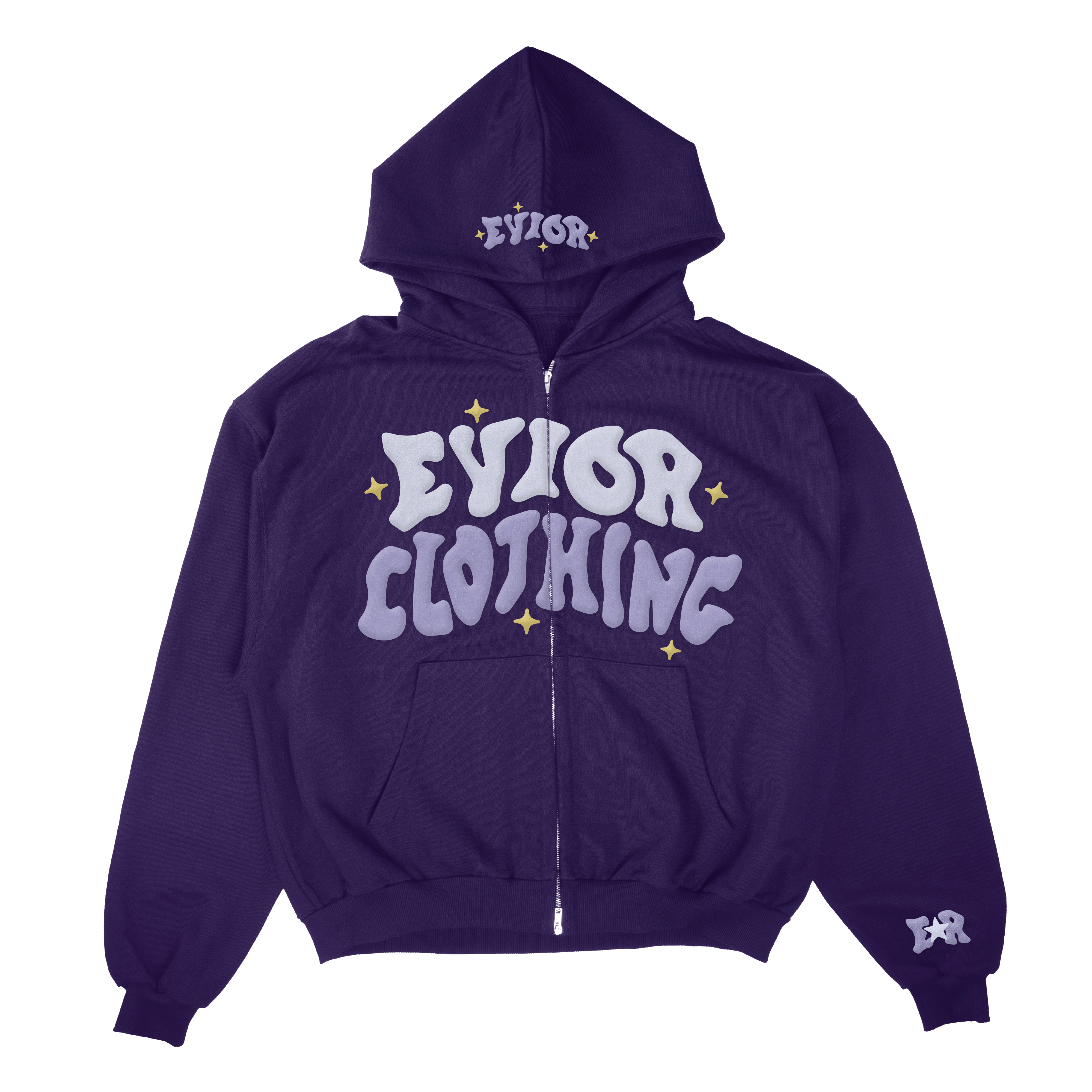 Purple Puffer Zip-up Hoodie
