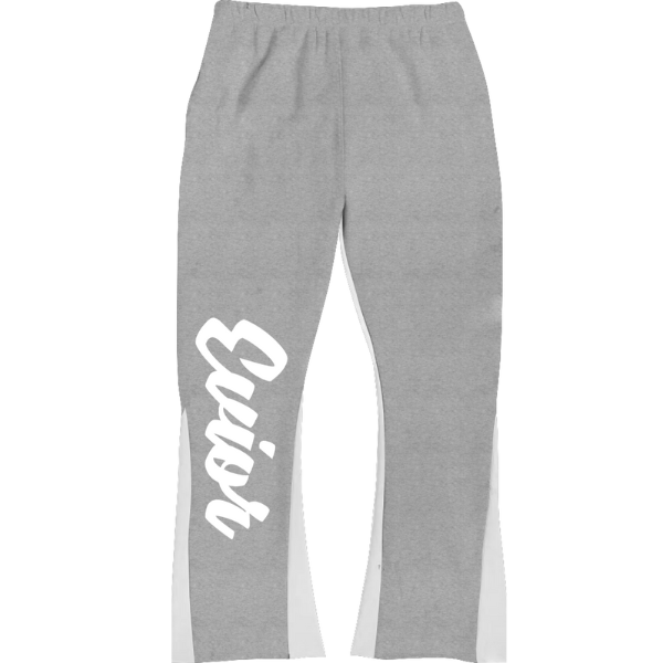 Puff Print Flared Joggers - Grey