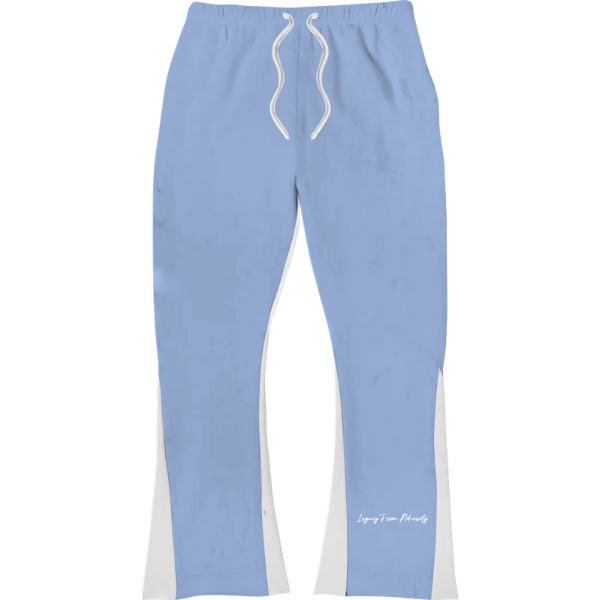 Puff Print Flared Joggers - Light Blue