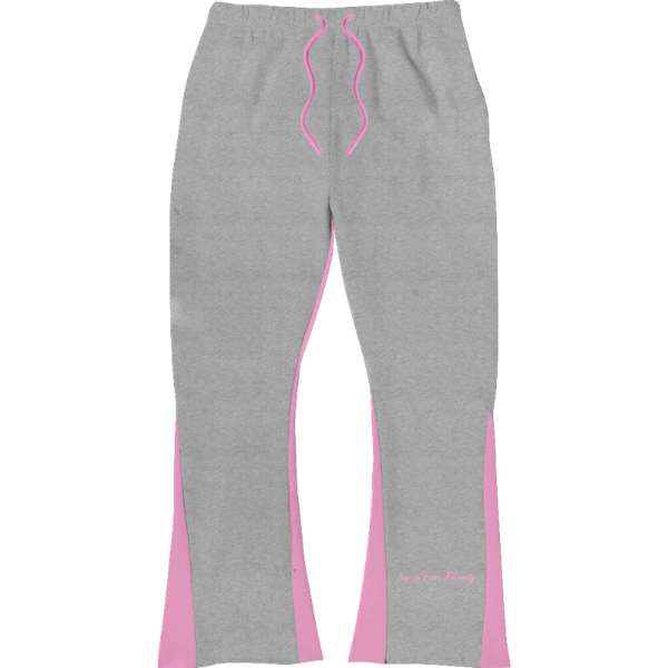 Puff Print Flared Joggers - Pink Mist