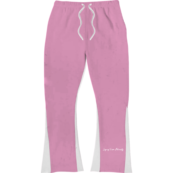 Puff Print Flared Joggers - Pink