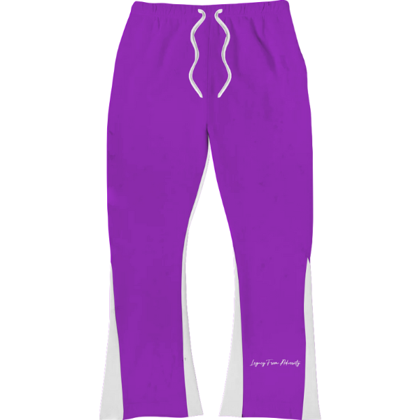 Puff Print Flared Joggers - Purple