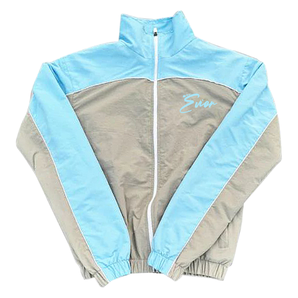 Nylon Tracksuit Zip Up Jacket - Sky Cloud