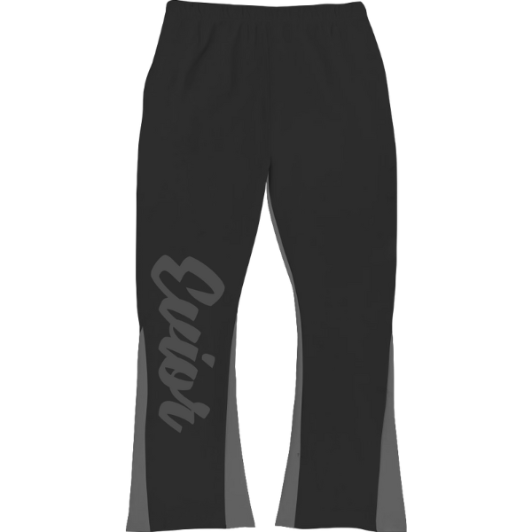 Puff Print Flared Joggers - Black