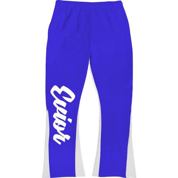 Puff Print Flared Joggers - Dark Blue