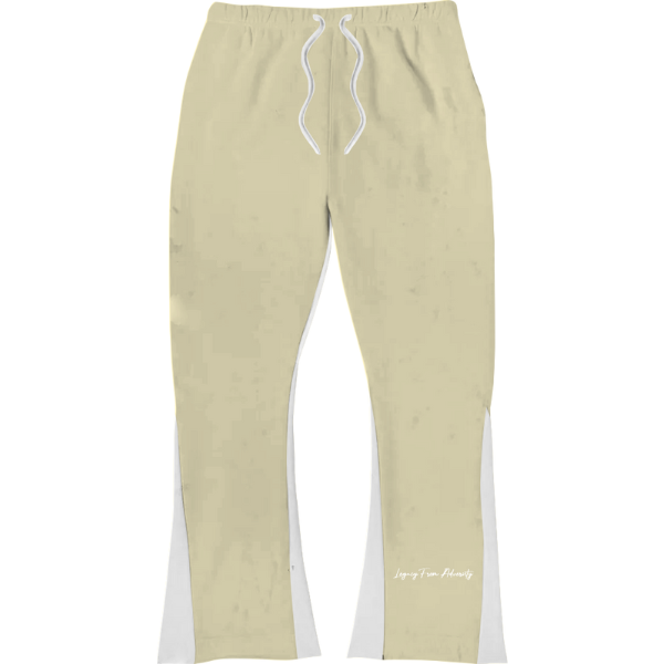 Puff Print Flared Joggers - Beige