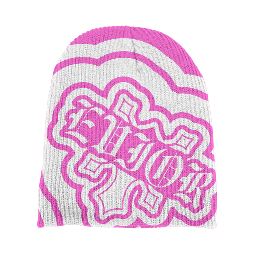 Cross Beanie - Pink