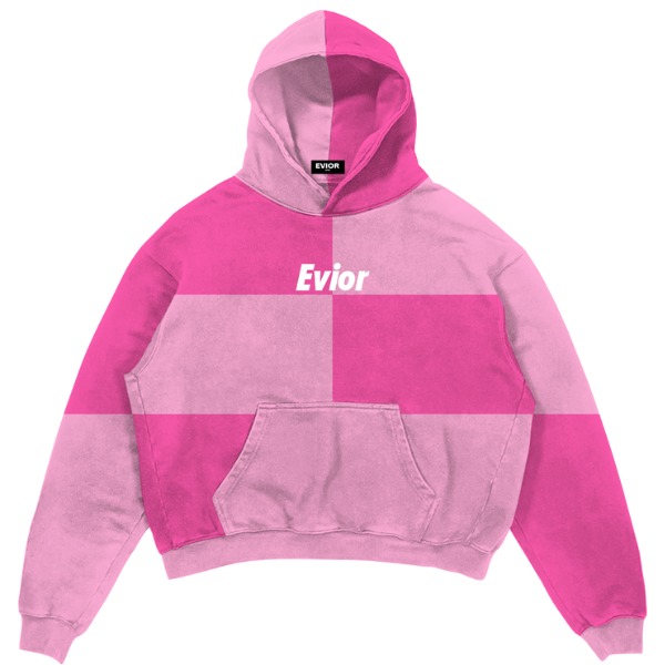 Checkered Hoodie - Pink