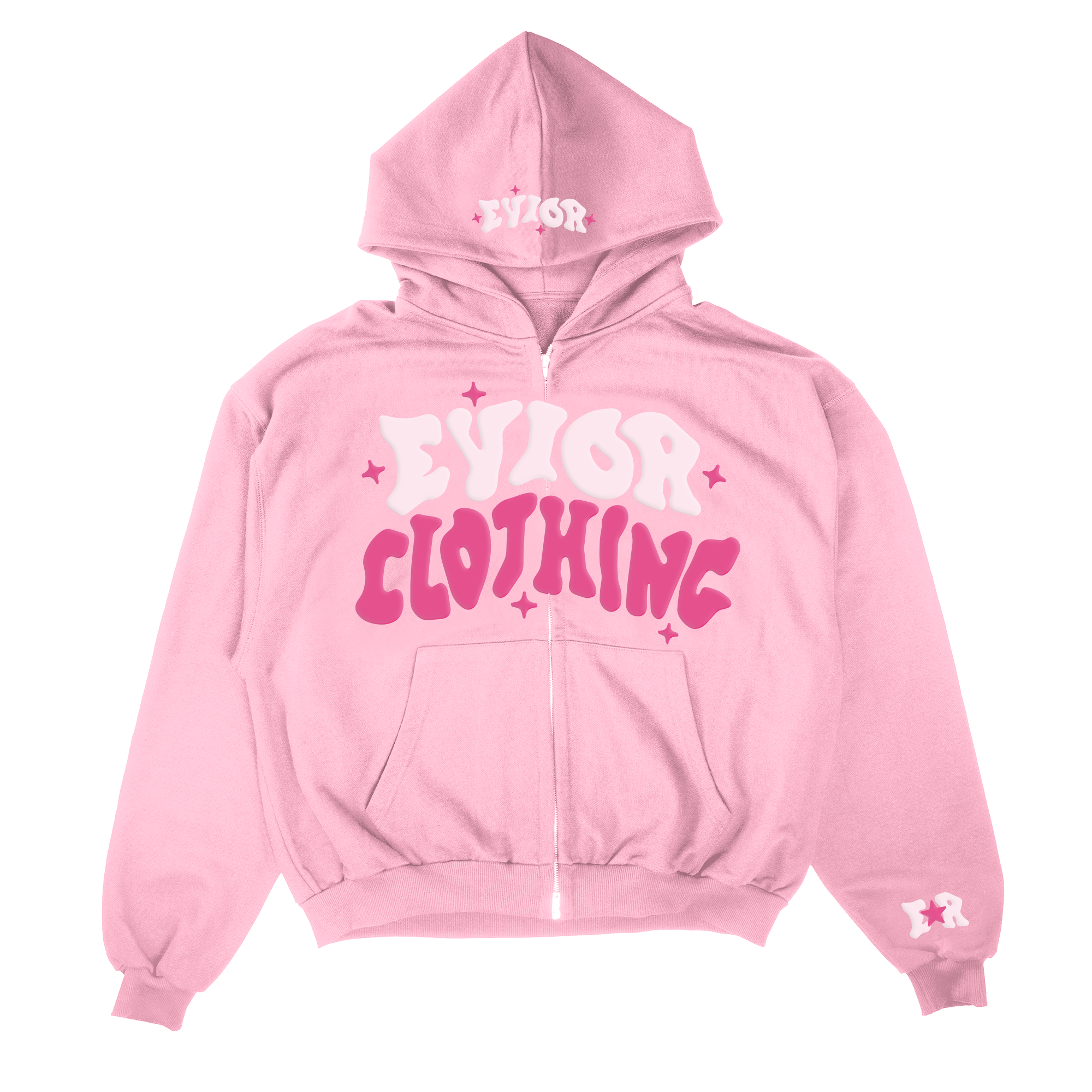 Pink Puffer Zip-up Hoodie