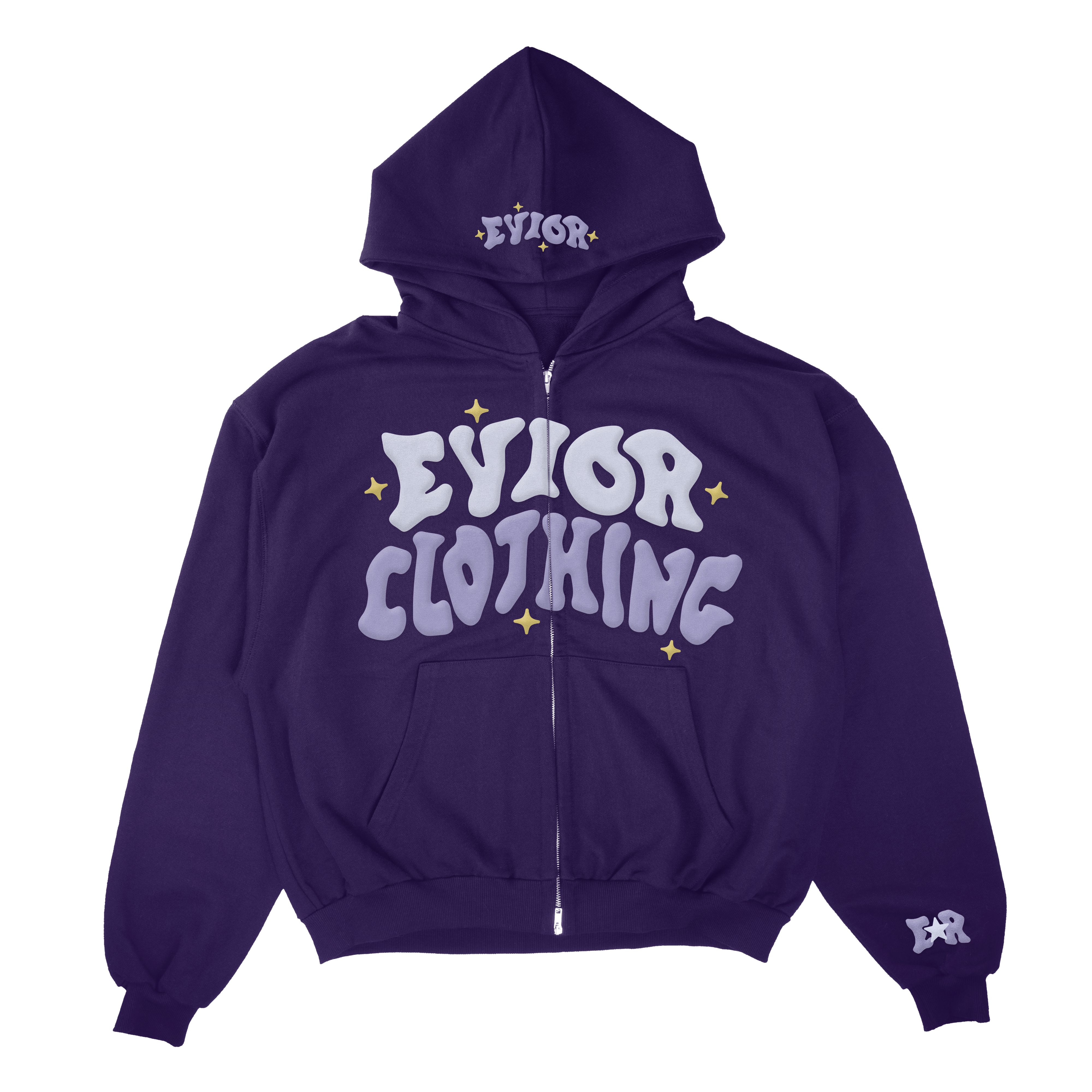 Purple Puffer Zip-up Hoodie 